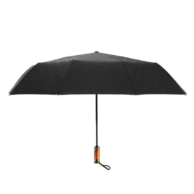 Fully-automatic Light Luxury Business Umbrella with Customized Logo and Wooden Handle