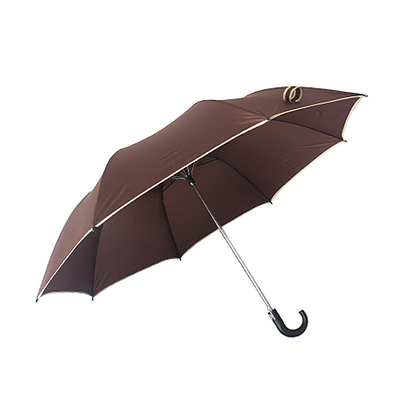 27 inch Semi Auto Open J Shape Plastic Handle 2 Folding Umbrella Windproof and Durable