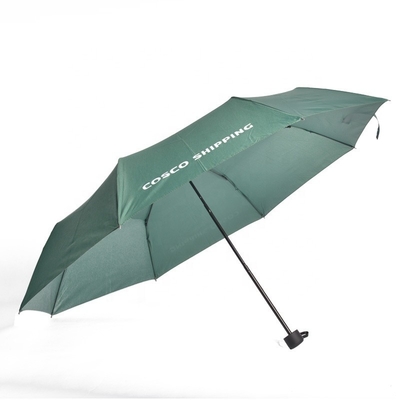 Custom Logo Three-folding Umbrella Polyester Rain and Sun Folded Parasol for Travel Supply