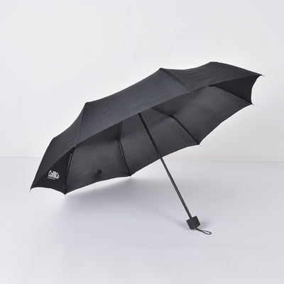 Custom Logo Three-folding Umbrella Polyester Rain and Sun Folded Parasol for Travel Supply