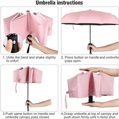 Umbrella Product 3 Folding 210T Polyester with ABS Plastic Handle and Waterproof Design