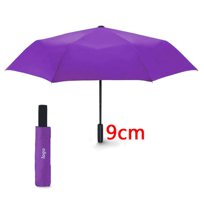 210T Polyester Three-folding Umbrella with ABS Plastic Handle and Waterproof Fabric