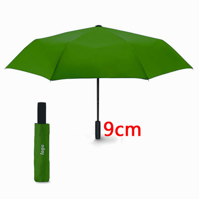 210T Polyester Three-folding Umbrella with ABS Plastic Handle and Waterproof Fabric