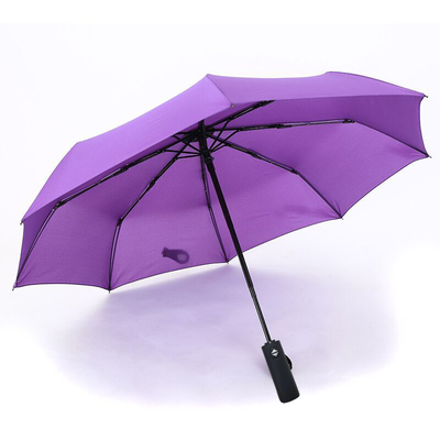 210T Polyester Three-folding Umbrella with ABS Plastic Handle and Waterproof Fabric
