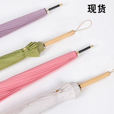 190T Pongee/Polyester/Nylon Umbrella Long Handle Windproof with Customized Logo Printed