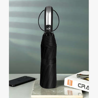 Custom Logo Dark Red Triple Fold Umbrella for Advertising or Gifts All in 1 Function
