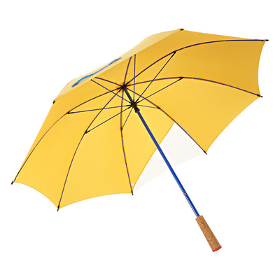 Dual Used Windproof Umbrella with Metal Shaft and Customized Logo Printed Cork Handle