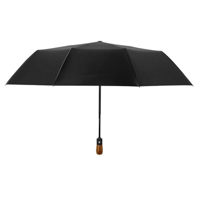 Customized Logo Printed 23&quot;*10k Umbrellas Wooden Handle Auto Open and Close 3 Fold