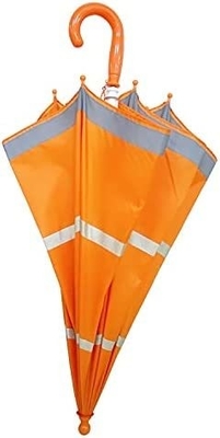 Kids' Blue Windproof and Rainproof Reflective Umbrella Straight Design Fiberglass Ribs