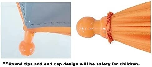 Kids' Blue Windproof and Rainproof Reflective Umbrella Straight Design Fiberglass Ribs