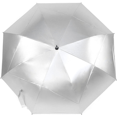 Windproof UV Blocking Golf Umbrella with All-fiber Ribs and False Double Layer Design