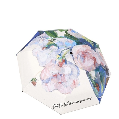 6 Folding Mini Tiny Popular Umbrella with Champaign Gold Handle and All in 1 Function
