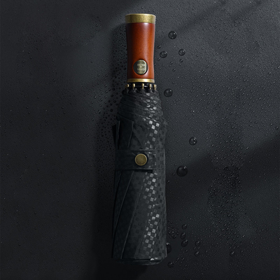3 Folded Windproof Outdoors Umbrella with Customized Logo Printing and Fiberglass Ribs