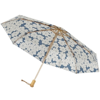 Unique Three Fold Sun and Rain Protection Umbrella with Silver Titanium Rubber Design