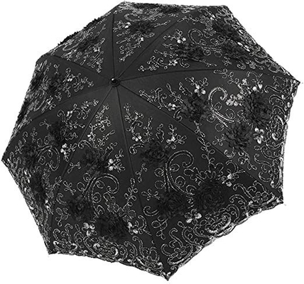 190T Pongee Fabric Umbrella Fully-automatic Battenburg Lace for Vintage 3D Performance