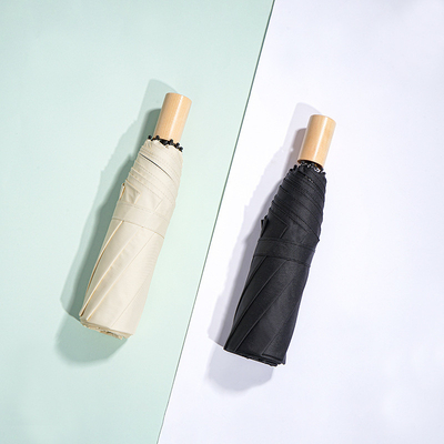 Wooden Handle Design Customizable Advertising Umbrella Minimalist Style Dual Umbrella