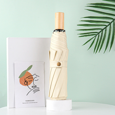 Wooden Handle Design Customizable Advertising Umbrella Minimalist Style Dual Umbrella