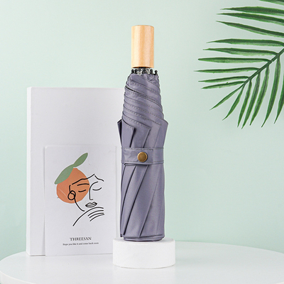 Wooden Handle Design Customizable Advertising Umbrella Minimalist Style Dual Umbrella