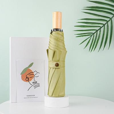 Wooden Handle Design Customizable Advertising Umbrella Minimalist Style Dual Umbrella
