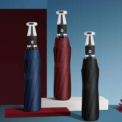 Special Handle 3 Folding Straight Printed Umbrella for Sun and Rain 120cm Open Diameter