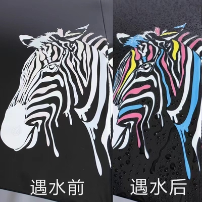 Customized Logo Printed 3 Folding Umbrella with Steel Ribs and Color Change Feature