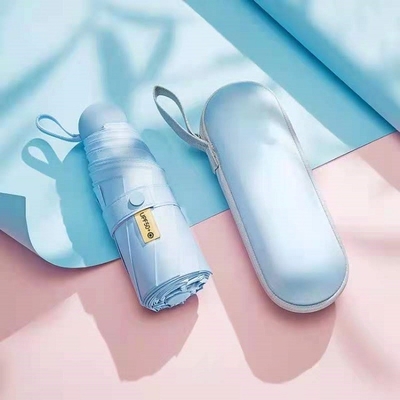 Customized Mini Pocket Capsule Five Folding UV Protection Umbrella for Travel Occasion