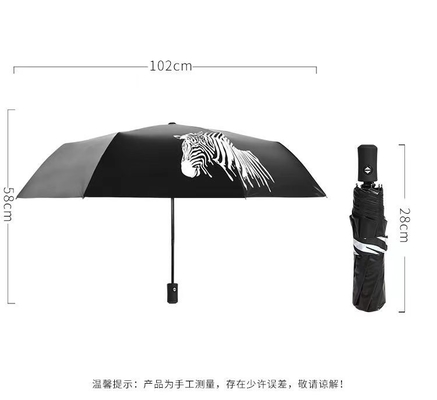 Customized Black Coated Color Changing Umbrella with Steel Ribs and Polyester Fabric
