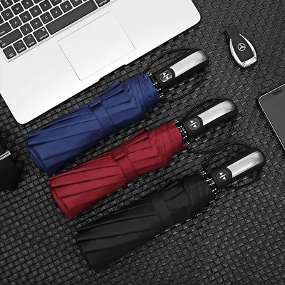Fully-Automatic Custom Logo Printed 3 Foldable Umbrella for UV Block and Rainproof