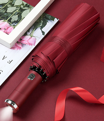 Adults Windproof LED Flashlight Umbrella with Pongee Panel Material and Strong Frame