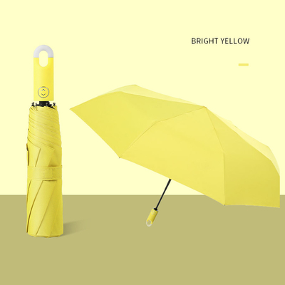 Best Design Lock Handle Umbrella for Travel Customized Logo Printed Automatic 3 Fold