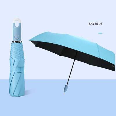 Best Design Lock Handle Umbrella for Travel Customized Logo Printed Automatic 3 Fold