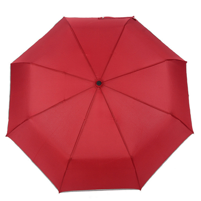 Adults 3 Fold LED Flashlight Handle Umbrella with Reflective Strip and Windproof Cover