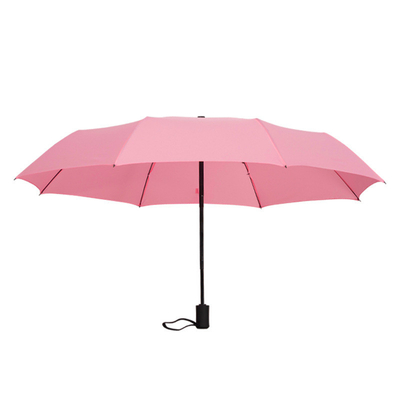 Three-folding Umbrella 3 Folding Polyester Pongee Travel Windproof Umbrella for Gifts