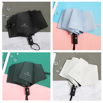 Chinese 's Travel Paraguas Three-folding Umbrella with Custom Logo Print and UV Protection