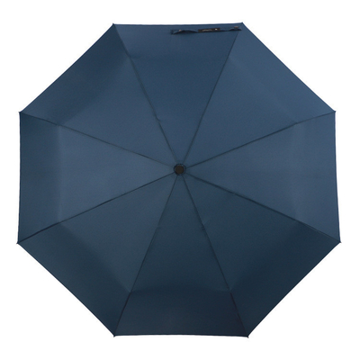 8k Anti UV Waterproof Three Folding Umbrella with Manual Control Plastic Handle Pongee Panel Material