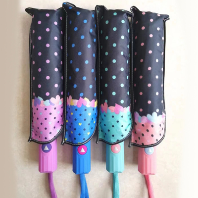 Triple Fold Semi Automatic Umbrella with Unique Pattern Design and 97cm Open Diameter