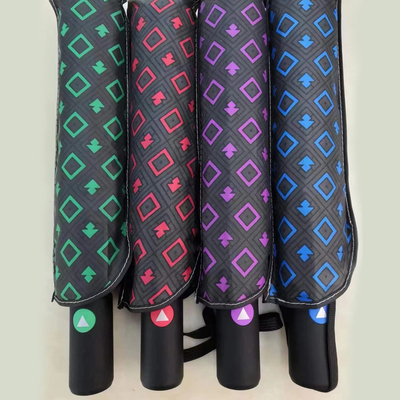 Triple Fold Semi Automatic Umbrella with Unique Pattern Design and 97cm Open Diameter