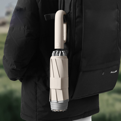 Minimalism Style Rubber Handle UV Sunblock and Rain Umbrella for Outdoor Activities