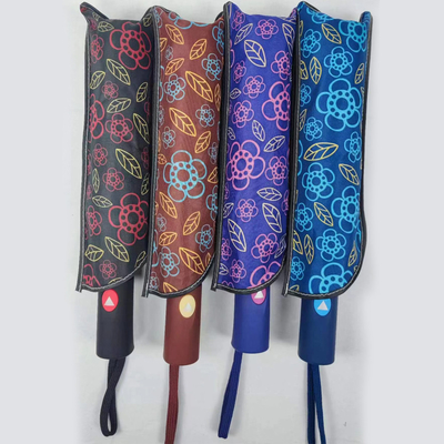 Three-folding Umbrella Semi Automatic Open and Close Unique Design Three-fold Pattern