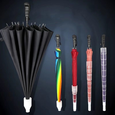 Special Design 16ribs Automatic Straight Umbrella with Waterproof Case Keeping Dry Custom Logo Accept