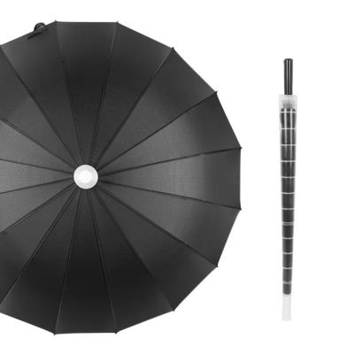 Special Design 16ribs Automatic Straight Umbrella with Waterproof Case Keeping Dry Custom Logo Accept