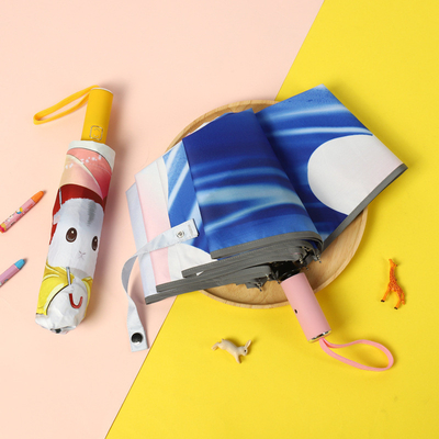 Automatic Anti Rebound Reflective Triple Folding Children umbrella Cute Cartoon Kid Umbrella