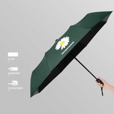Hot Sale 3 Folding Automatic Flower Multi color UV Block Windproof Fashion Umbrella